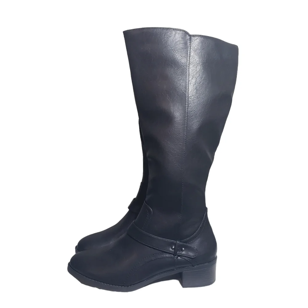 Easy Street Jewel Black Riding Boots Sz 9.5M